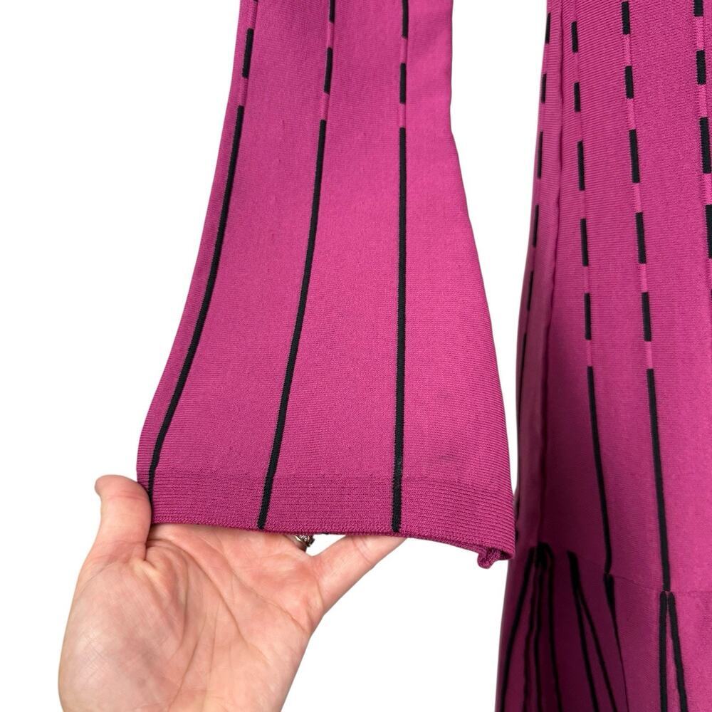 Prabal Gurung Dress Womens 0 Magenta Off the Shoulder Dotted Fit and Flare Knit - Picture 5 of 13